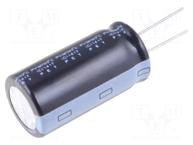 Capacitor: electrolytic; THT; 100uF; 400VDC; Ø18x36mm; Pitch: 7.5mm Elite PV2G101MNN1836