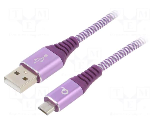 Cable; USB 2.0; USB A plug,USB B micro plug; gold-plated; 2m GEMBIRD CC-USB2B-AMMBM2PW