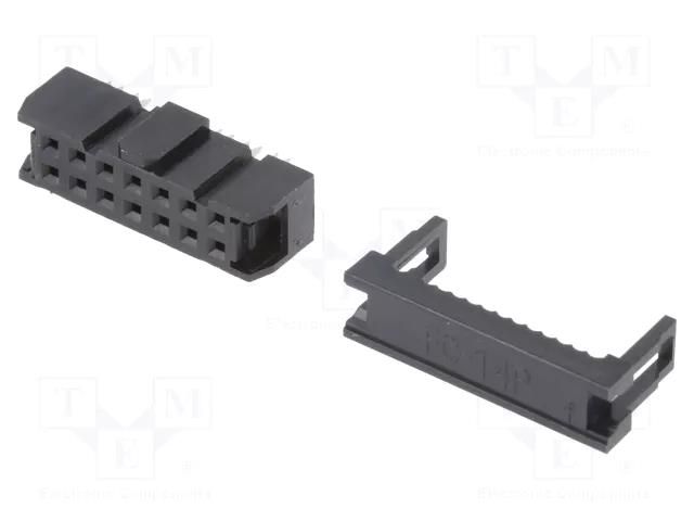 Connector: IDC; plug; female; PIN: 14; IDC; for ribbon cable; 2.54mm ADAM TECH FCS-D2C1-14-SG-FSR