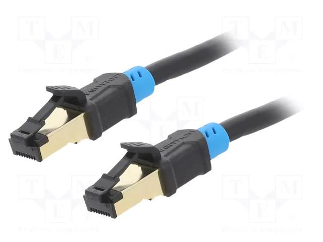 Patch cord; RJ45 plug,both sides; S/FTP; 6; Cu; 0.75m; PVC; black VENTION VAP-A06-B075