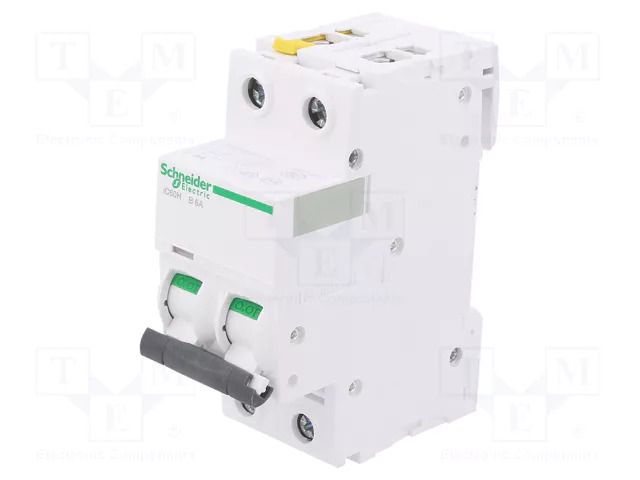 Circuit breaker; 400VAC; Inom: 6A; Poles: 2; for DIN rail mounting SCHNEIDER ELECTRIC A9F06206