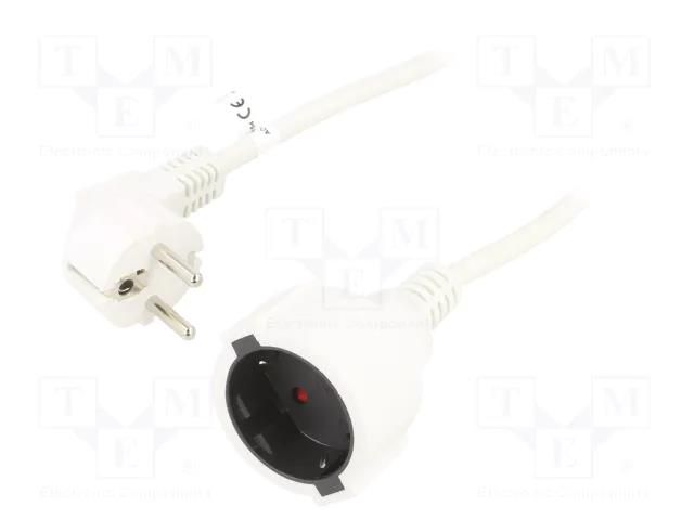 Extension lead; 3x1.5mm2; Sockets: 1; PVC; white; 2m; 10A Goobay NK117-3/15/2WH