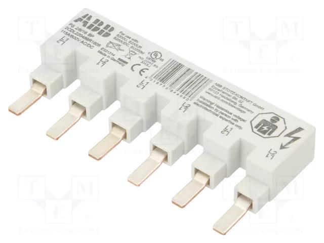 Busbar; 16mm2; Poles: 2; 480VAC; Inom: 80A; No.of mod: 6 ABB PS2/6/16BP