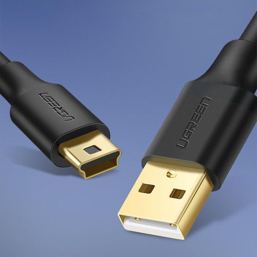 Ugreen 5 pin gold-plated USB cable - mini USB 0.5m black (US132), Ugreen 6957303813544 6957303813544