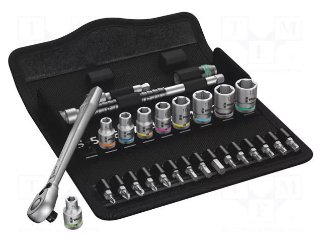 Wrench-set; socket spanner; Mounting: 1/4"; 28pcs. WERA WERA.05004018001