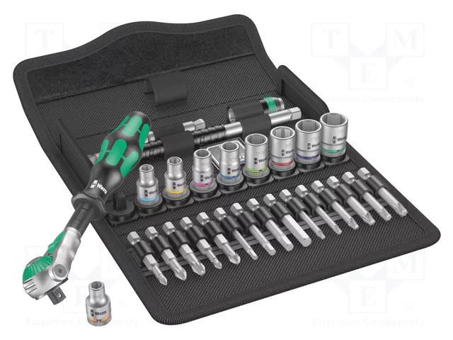 Wrench-set; socket spanner; Mounting: 1/4"; 28pcs. WERA WERA.05004019001