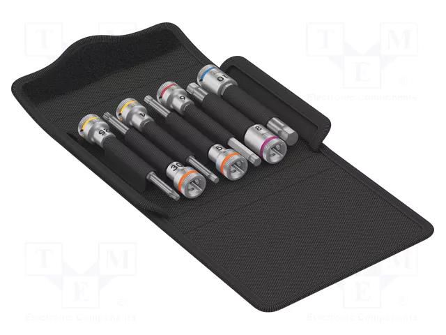 Wrench-set; hex key,socket spanner,Torx®; Mounting: 3/8"; 7pcs. WERA WERA.05004176001