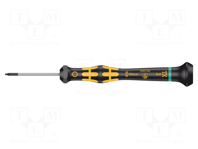 Screwdriver: precision; Torx®; TX03; 137mm; ESD WERA WERA.05030159001