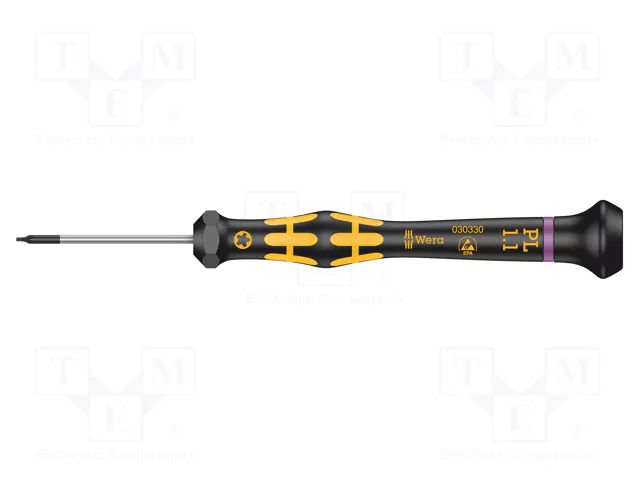 Screwdriver: precision; Pentalobe; PL1.1; 137mm; ESD WERA WERA.05030330001