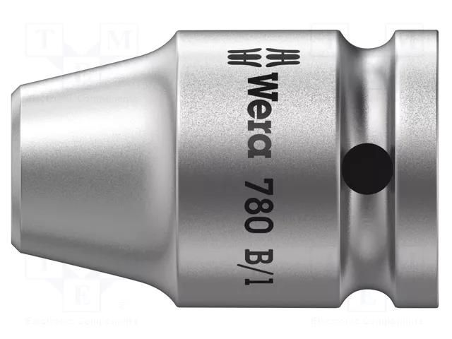 Adapter; Overall len: 30mm; Mounting: 1/4" (C6,3mm),3/8" square WERA WERA.05042655001