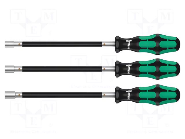 Kit: screwdrivers; with flexible shaft; 6-angles socket; 3pcs. WERA WERA.05135311001