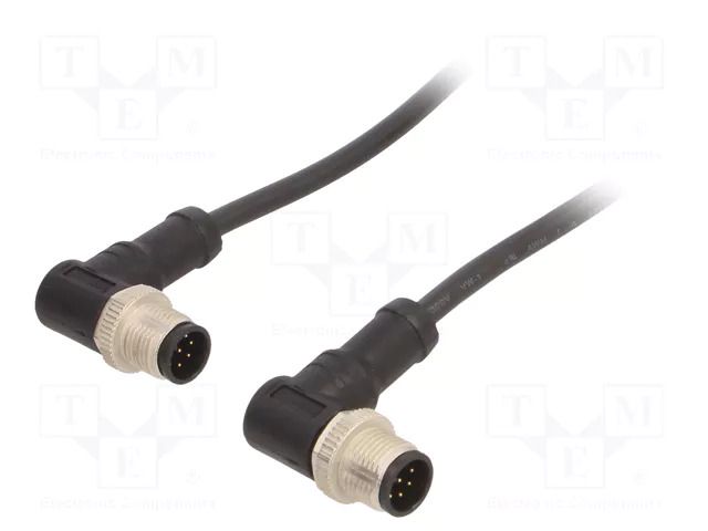 Cable: for sensors/automation; PIN: 8; with metal nut; plug; 30V AMPHENOL LTW M12A08MR12AMRSBA05