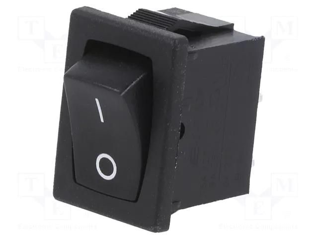 ROCKER; SPST-NO; Pos: 2; ON-OFF; 8A/250VAC; black; none; R1966 E-SWITCH R1966ABLKBLKFF