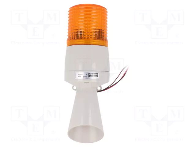 Signaller: lighting-sound; 24VDC; xenon arc lamp; amber; IP54 QLIGHT S60ADS-24-A