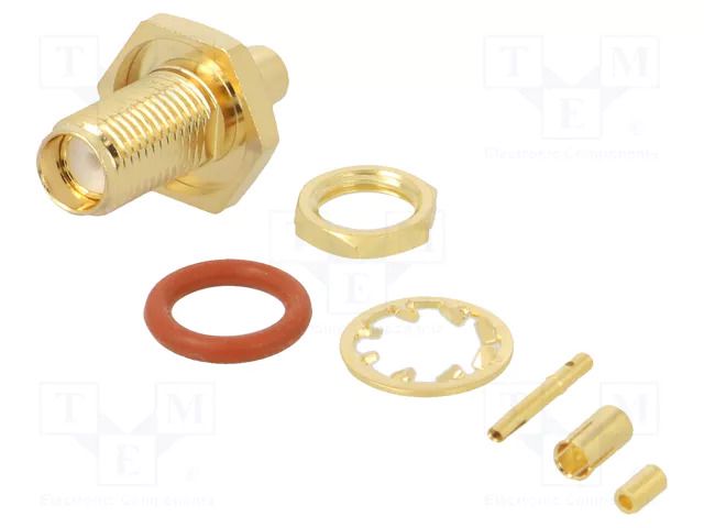 Connector: SMA; socket; female; straight; 50Ω; soldering,crimped AMPHENOL RF 132286