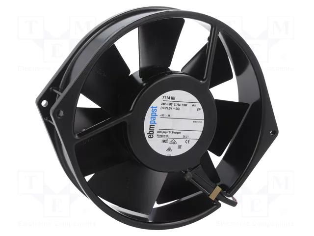 Fan: DC; axial; 24VDC; Ø150x38mm; 360m3/h; 58dBA; ball; 3350rpm EBM-PAPST 7114NH