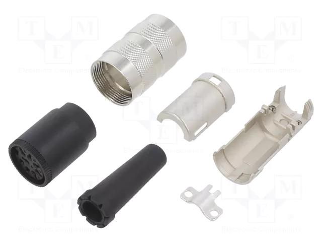 Connector: M16; plug; female; PIN: 8; 5A; 100V; C091A; soldering; IP40 AMPHENOL C091-T3505-001