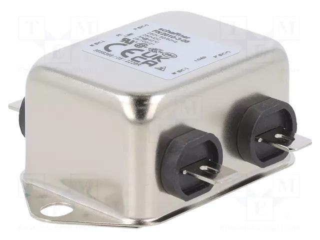 Filter: anti-interference; single-phase; 250VAC; Cx: 100nF; 1MΩ SCHAFFNER FN2010-3-06