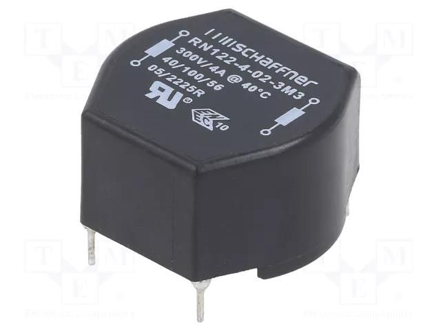 Inductor: wire with current compensation; THT; 4A; 46mΩ; 25x15mm SCHAFFNER RN122-4-02-3M3
