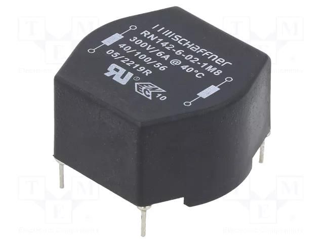 Inductor: wire with current compensation; THT; 6A; 20mΩ; 30x20mm SCHAFFNER RN142-6-02-1M8