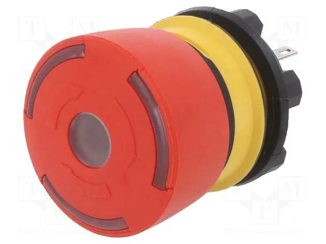 Switch: emergency stop; 22mm; Stabl.pos: 2; NC x2; red; LED; IP65 EAO 84-5041.2B20