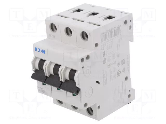 Circuit breaker; 230/400VAC; Inom: 25A; Poles: 3; Charact: D; 15kA EATON ELECTRIC FAZ-D25/3