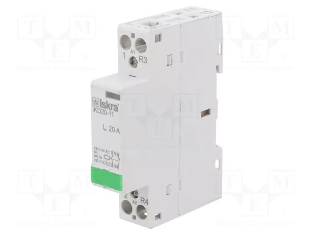 Contactor: 2-pole installation; 20A; 230VAC,220VDC; NC + NO; IKD ISKRA IKD20-11/230V