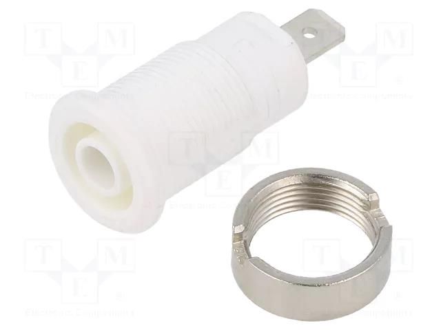 Connector: 4mm banana; socket; 24A; 1kV; Cutout: Ø12.2mm; white STÄUBLI SLB4-F/N-X-29
