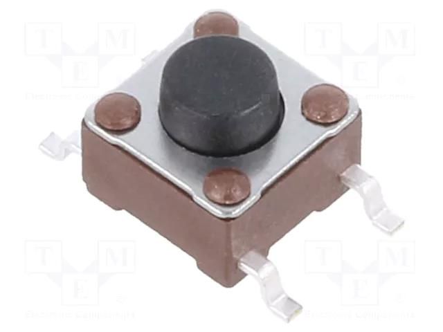 Microswitch TACT; SPST-NO; Pos: 2; 0.05A/24VDC; SMT; none; 1.57N TE Connectivity 4-1437565-1