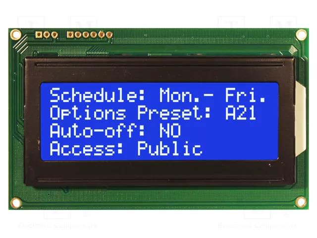 Display: LCD; alphanumeric; STN Negative; 20x2; blue; 90x60x13.5mm NEWHAVEN DISPLAY INTERNATIONAL NHD-0420D3Z-NWB3