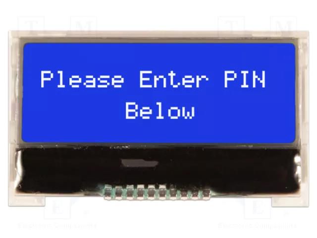 Display: LCD; alphanumeric; COG,STN Negative; 16x2; blue; LED; 1x10 NEWHAVEN DISPLAY INTERNATIONAL NHD-C0216CZ-NWB3