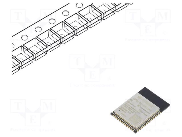 Module: IoT; Bluetooth: BLE; WiFi; PCB; IEEE 802.11b/g/n; SMD ESPRESSIF ESP32S3-WRM1-16R8