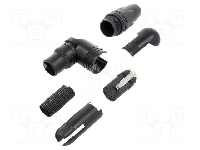 Connector: XLR; plug; female; RX-14; 3A,16A; PIN: 10(2+8); swivel NEUTRIK NTR-NC10FRX-14-B