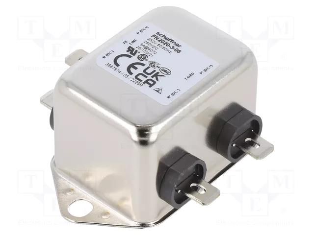 Filter: anti-interference; single-phase; 250VAC; Cx: 150nF; 1MΩ SCHAFFNER FN2020-3-06