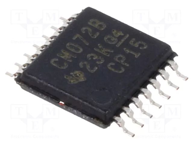 IC: digital; OR; Ch: 2; IN: 4; CMOS; SMD; TSSOP14; 3÷18VDC; -55÷125°C TEXAS INSTRUMENTS CD4072BPW