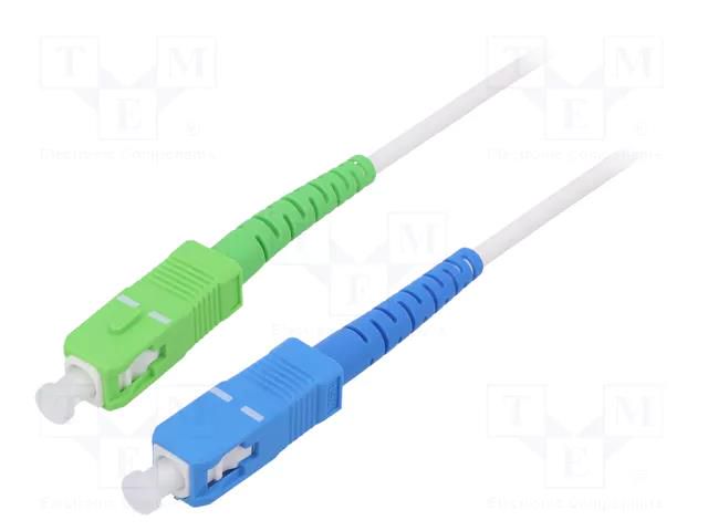 Fiber patch cord; OS2; SC/APC,SC/UPC; 25m; Optical fiber: 9/125um Goobay SCA-SCU/OS2-250WH