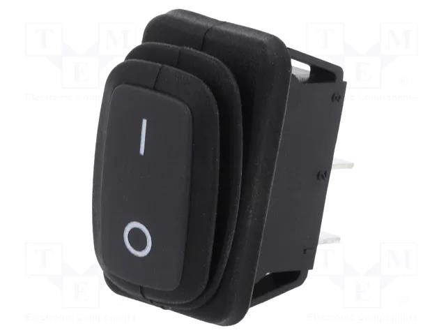 ROCKER; SPST; Pos: 2; ON-OFF; 10A/250VAC; 25A/12VDC; 50mΩ; -20÷85°C SCI R13238A802