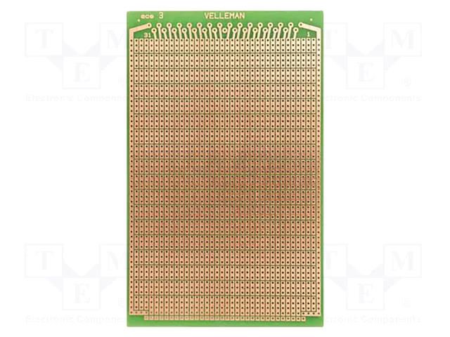 Board: universal; eurocard,single sided,prototyping; W: 100mm VELLEMAN VEL-ECS3