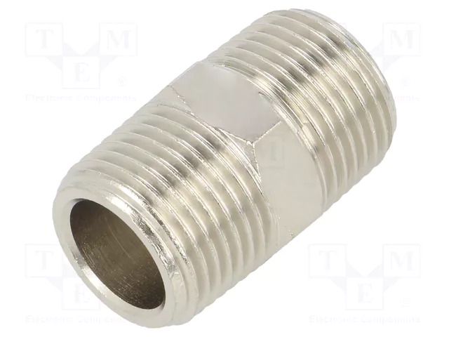 Nipple; straight; max.15bar; nickel plated brass; Seal: NBR PNEUMAT 2000-3/8