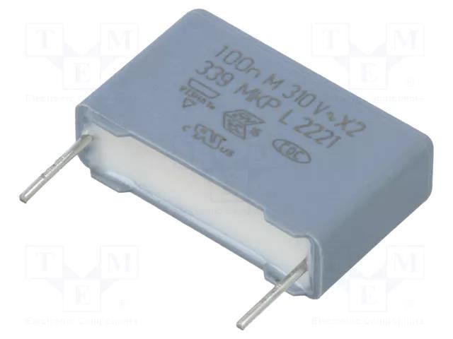 Capacitor: polypropylene; X2; 100nF; 5x11x17.5mm; THT; ±20%; 15mm VISHAY BFC233923104