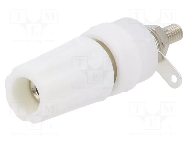 Connector: 4mm banana; socket; 15A; 250VDC; L: 45mm; white CLIFF CL1509