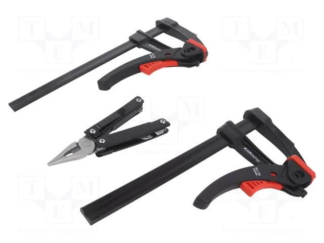 Kit: clips; wood,glass; quick-fastening; Kit: multitool,clips BESSEY KLI20-BLACK-SET