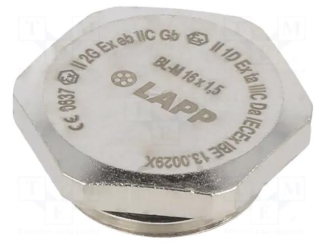 Stopper; M16; 1.5; IP68; brass; Plating: nickel; SKINDICHT®; 20mm LAPP LP-52103113