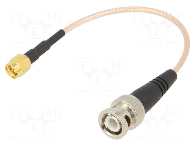 Cable; 0.15m; BNC male,SMA male; shielded; transparent; straight MUELLER ELECTRIC BU-4150028006