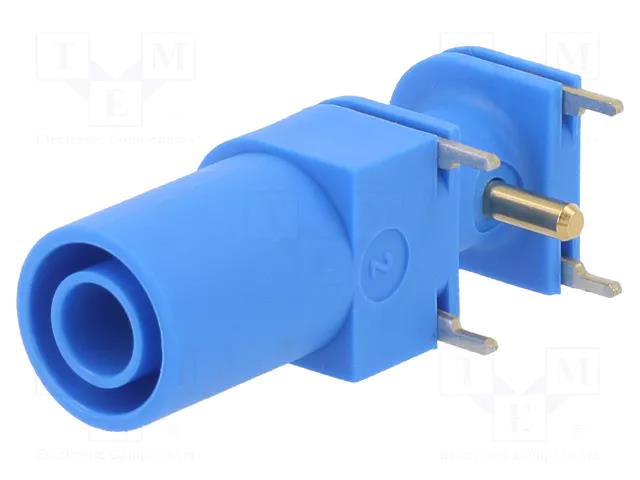 Connector: 4mm banana; socket; 24A; 33mm; blue; gold-plated; brass STÄUBLI XELW-4-23