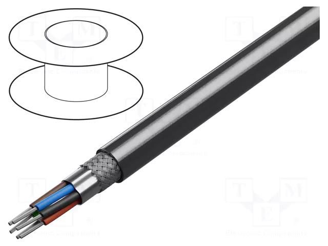 Wire; 4x24AWG; RS232; stranded; Cu; Insulation: PVC; chrome; 30m BELDEN 9609.060100