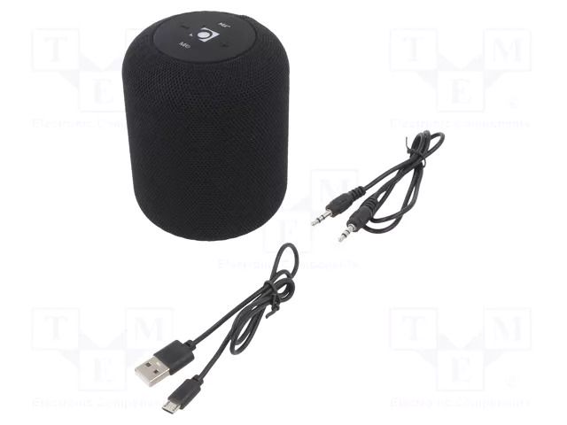 Speaker; black; Jack 3,5mm,microSD,USB B micro; hands-free set GEMBIRD SPK-BT-15-BK