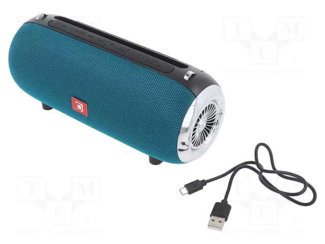 Speaker; green; Jack 3,5mm,microSD,USB B micro; Bluetooth 5.1 GEMBIRD SPK-BT-17-G