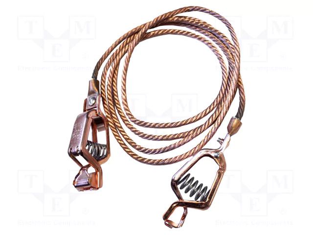 Ground/earth cable; both sides,crocodile clip; Len: 2.4m; copper MUELLER ELECTRIC AI-000454-8