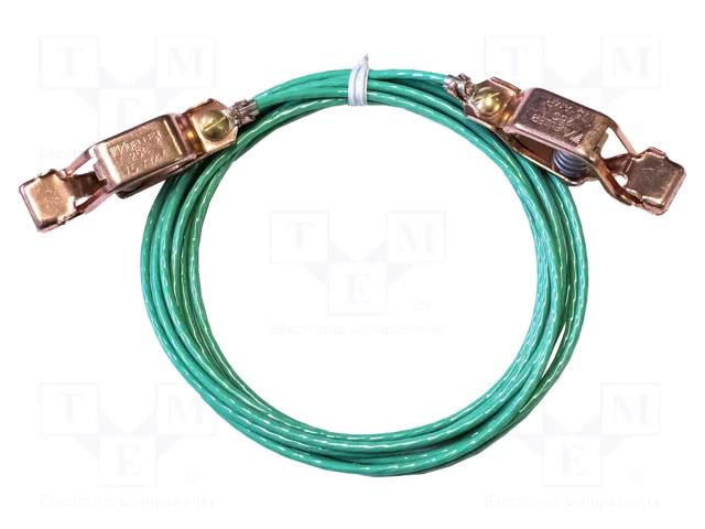 Ground/earth cable; both sides,aligator clip; Len: 1.5m; green MUELLER ELECTRIC AI-000474-60